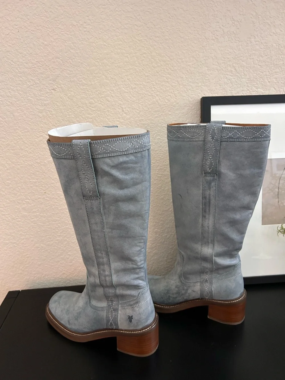 New Frye Kate Pull On Boots Sky Blue - Picture 4 of 7